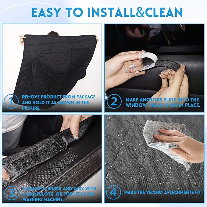 nuoozy Dog Car Door Protector Compatible with Ford Bronco 2021 2022 2023 2024 Thickening Pet Vehicle Door Guard Cover with Storage Pocket Anti-Scratch Nonslip Machine Washable Black (2 Pack)