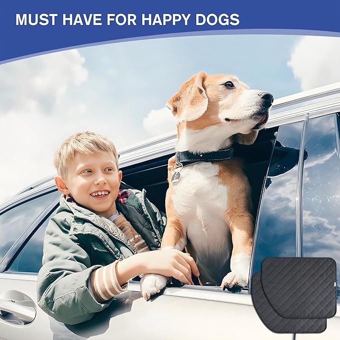 ALLANSING Dog Car Door Protector for Large SUV & Truck – XL Size, Anti-Scratch/Stain-Resistant, Window-Roll-Compatible, 2-Pack, Secure Fit for Wide/Tall Doors (Black)