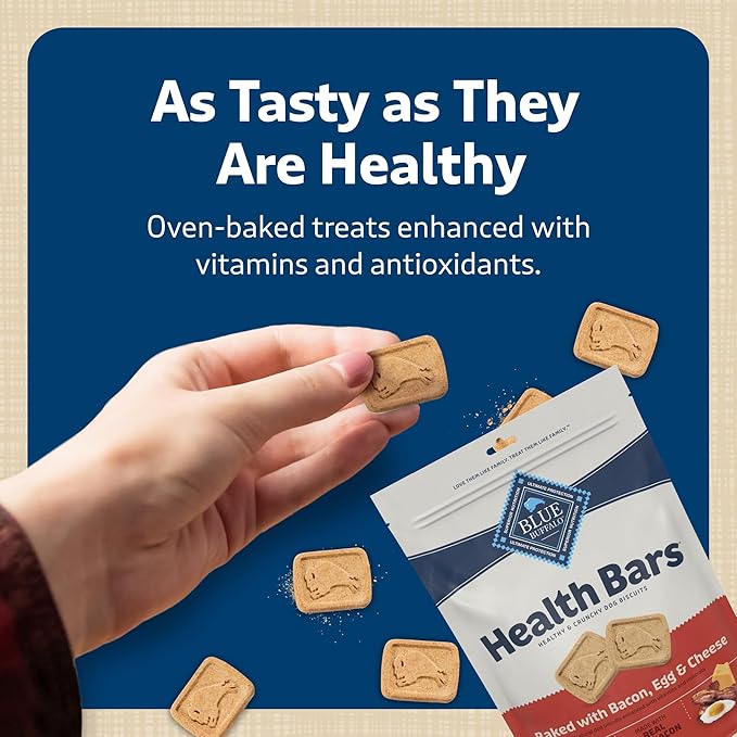 Blue Buffalo Health Bars Crunchy Dog Biscuits, Oven-Baked With Natural Ingredients, Bacon, Egg & Cheese , 16-oz Bag