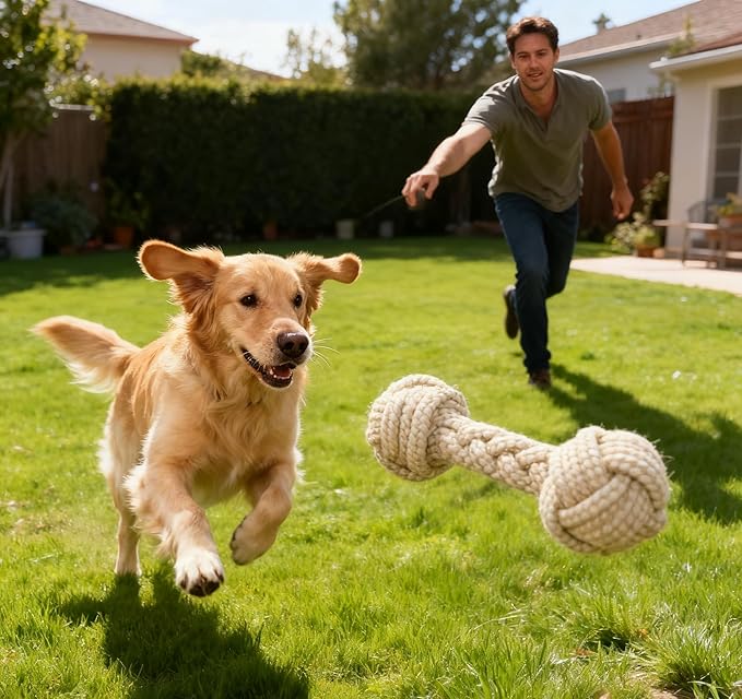 Rope Toys for Small and Medium Dogs, Chew Toys for Aggressive Chewers, Handwoven Cotton & Hemp Chew Toys with Knot and Ball, Interactive Toys for Tug of War, Training, Gum Massaging (5Pcs, Hemp Toys)