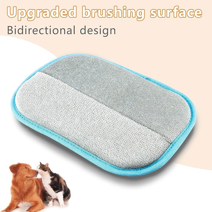 Pet Hair Removal Glove - Electrostatic Cat Dog Hair Remover Glove, Reusable Magic Brush Pet Hair Remover Tool for Couch, Carpet, and Car Seat (Blue,1 Pack)