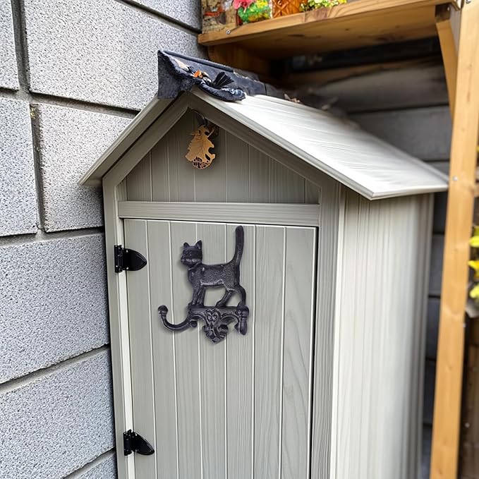Cast Iron Cat Wall Mounted Hooks,for Wall Decorative Dog Family Key Holder Utility Hooks,Gift for Holder Rack Self Towels, Hats, Shower, Kitchen, Living Room, Office, Garage, Garden, Outdoor (Cat)
