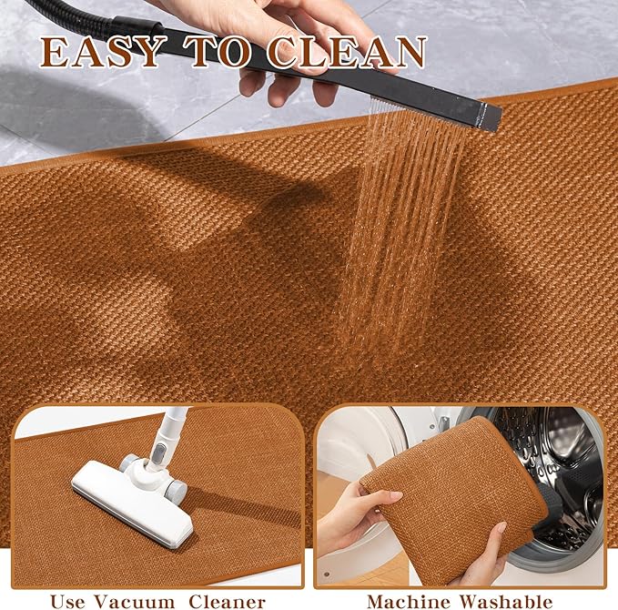 chakme Bathroom Rugs Mat 24x17, Ultra Thin Non Slip Bath Mat Small Quick Dry Absorbent Bath Mat for Bathroom, (Orange, 24"x17")