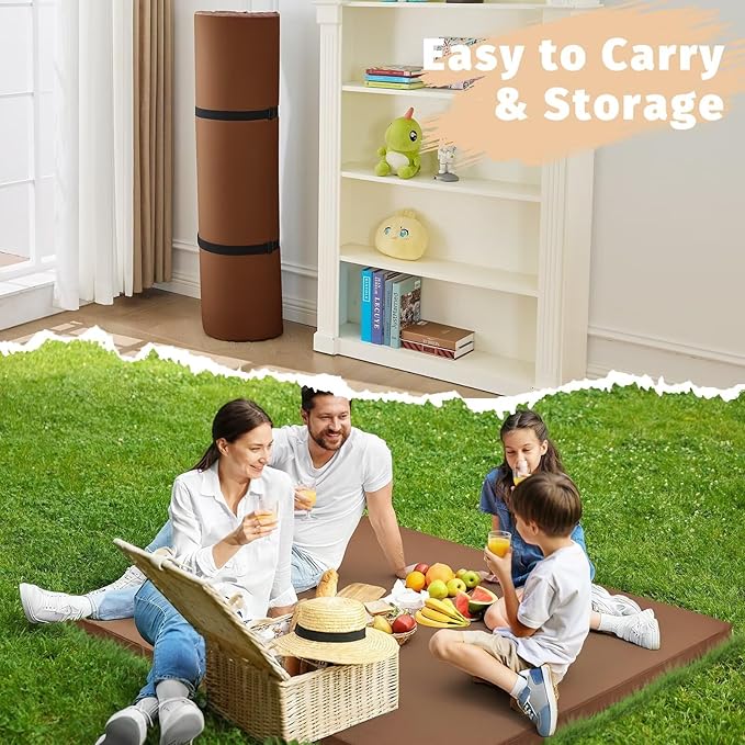 Waterproof Baby Play Mat for Floor 1.3" Thick Memory Foam 47 * 47 Cushion Playpen Playmat Tummy Time Nursery Rug Pad Mattress Create Soft & Safe Area for Infants,Toddler,Kids,Chestnut