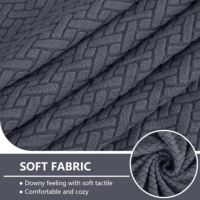 hyha Waterproof Couch Cushion Covers, Wear Resistant Couch Cover, Anti Slip Sofa Slipcovers Washable, Soft Thick Jacquard Furniture Protector for Pets Dog (1 Piece for Medium, Grey)
