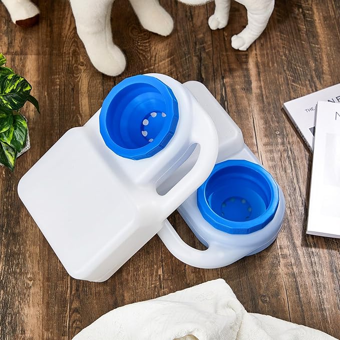 Ziliny 2 Pcs 3 Quart No Spill Portable Dog Travel Water Bowl Pet Water Bowl for Pet Dispenser for Small Large Dogs Cats Camping Hiking Trips Car RV Boat Road Mess-Free Design