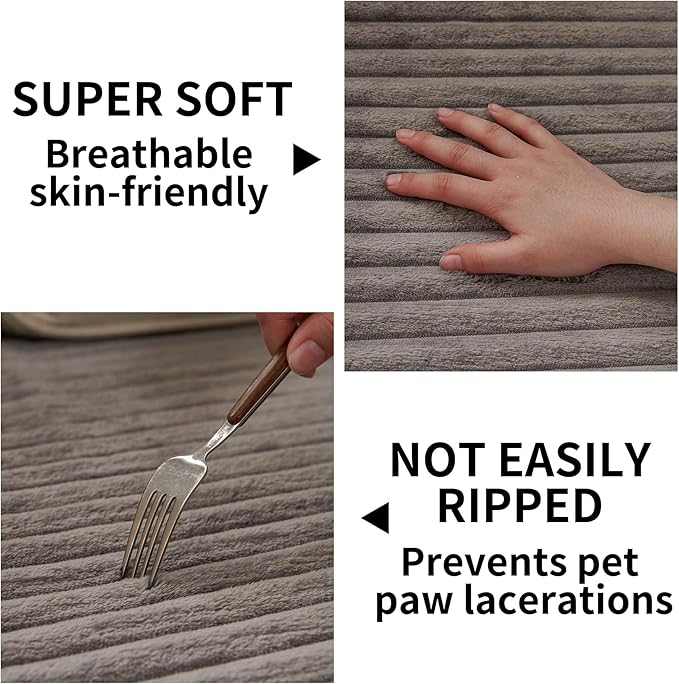 HAOMAIJIA Waterproof Couch Cover for Dogs Washable,Fuzzy Pet Couch Covers for Sofa,Thick Soft Dog Bed Cover Non-Slip Couch Covers for 3 Cushion Couch Sofa Pet Friendly (Grey, 35" x 74")