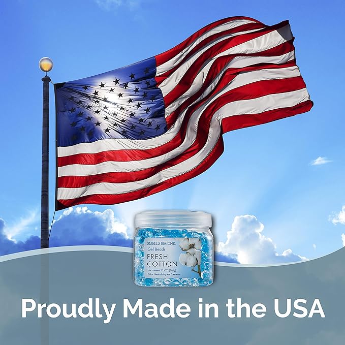 SMELLS BEGONE Odor Eliminator Gel Bead Value Pack - 72 oz - Air Freshener - Made with Essential Oils - Eliminates Odors in Bathrooms, Pet Areas, Cars, & Boats - Fresh Cotton Scent