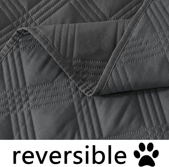 hyha Waterproof Dog Blanket, Reversible Pet Bed Blanket, Soft Sofa Couch Cover for Dogs Washable, Waterproof Pet Couch Covers for Sofa Puppy Cats Furniture Protector(40"x80", Dark Grey/Dark Grey)