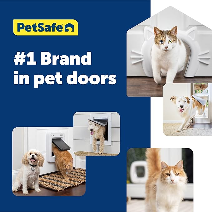 PetSafe Extreme Weather Aluminum Pet Door - Energy-Saving Thermal Barrier Pet Flap with Slide-in Door Locking & Secure Flap Cover - Plastic Frame - for Dogs Up to 220 lb - Large