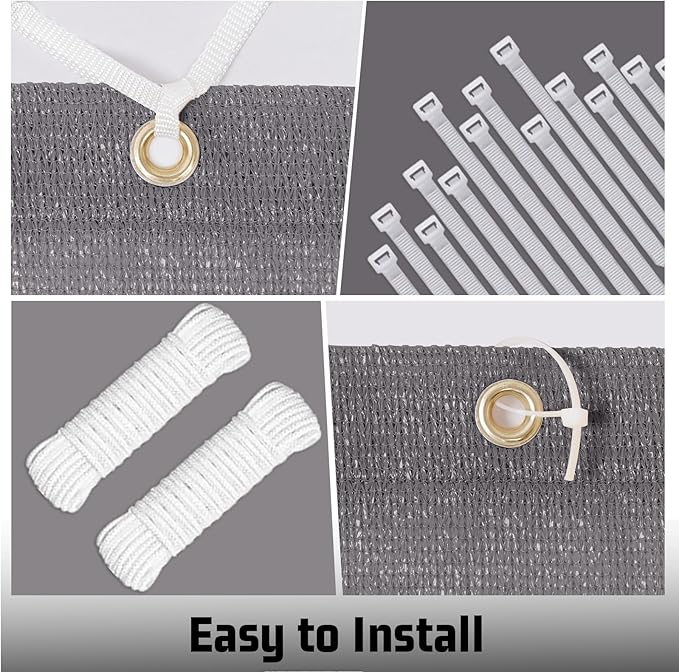 SUNNY GUARD Shade Cloth Custom Size 14x24 FT Sun Shade Screen Fabric Shade Cover Tarp with Grommets for Pergola Backyard Garden, Dark Grey(We Customized)