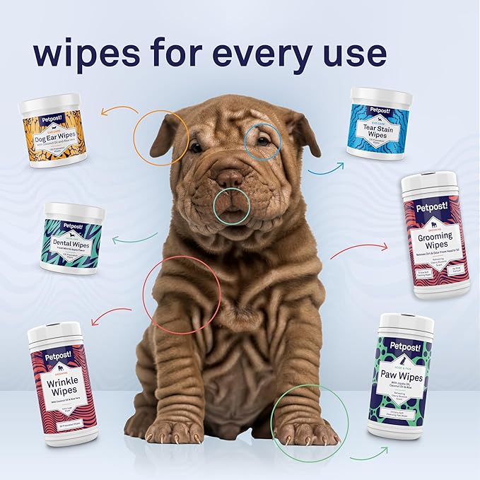 Petpost Large Dog Ear Cleaner Wipes | Ultra Soft XL Cotton Pads in Coconut Oil Aloe Solution | Remedy for Dog Ear Rinse & Cleanser 60 ct.