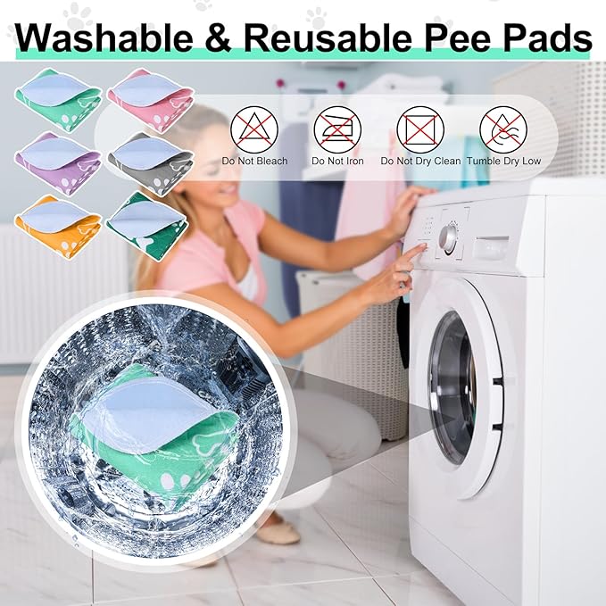 BEAUTYZOO 2 Pack Washable Pee Pads for Dogs, Reusable Puppy Pads for Potty Training, Waterproof Super Absorbent Whelping Pads Mats Non Slip Against Urine for Small Medium Dogs Cats, 36" x 41"
