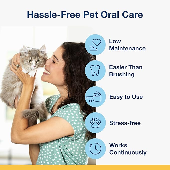 ProDen PlaqueOff Scoopables: Salmon-Flavored Dental Bites for Cats - Natural Kelp Formula for Plaque & Tartar Control, Freshens Breath- 45 Scoops