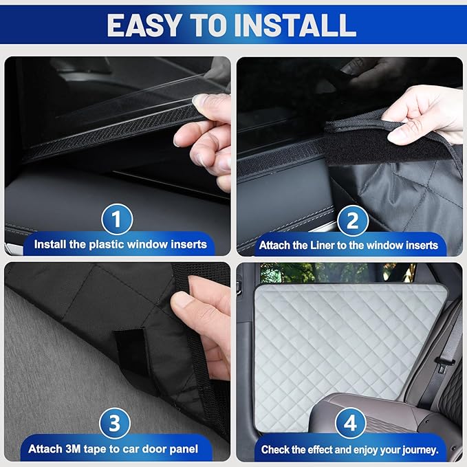 Dog Car Door Protector, 2 Pack Heavy Duty 5-Layer Car Door Protectors from Dog Scratching,Waterproof Door Protectors for Vehicles,Universal Fit for Cars, Trucks, SUVs (Storm Gray)