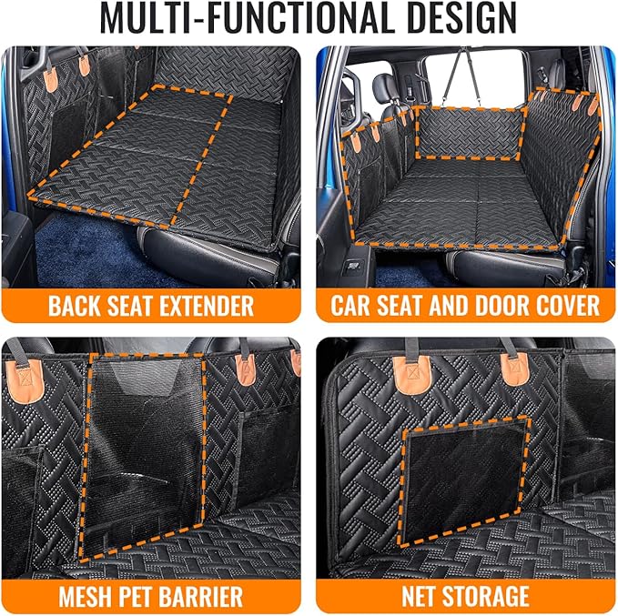 Dog Back Seat Extender for Truck,Truck Dog Seat Cover Back Seat,Dog Hammock for Truck,Hard Bottom Seat Extender,Pet Seat Covers for F150/RAM1500/Silverado