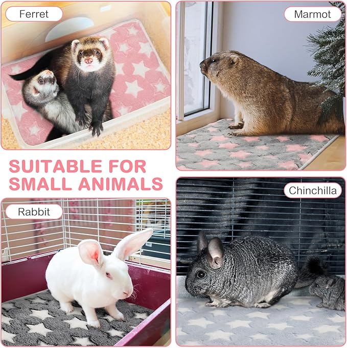 Clysee 4 Pack Self Heating Cat Bed Cat Self Warming Pad with Removable Cover Extra Warm Thermal Pet Pad Washable Pet Crate Mat Anti Slip Kennel for Indoor Outdoor Pets(Star,24 x 35 Inches)