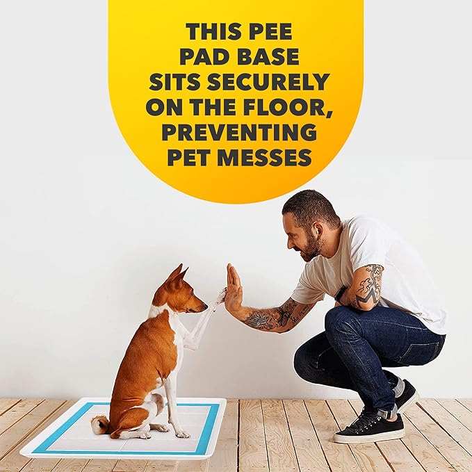 TidyFriend 2 Pack Dog Pee Pad Holder Tray - Fits Up to 24” x 24” Pee Pad Holder for Dogs - Stable Grip, Raised Edges, Quick-Wipe Silicone Surface Dog Pad Holder for Indoor Flooring Protection (White)