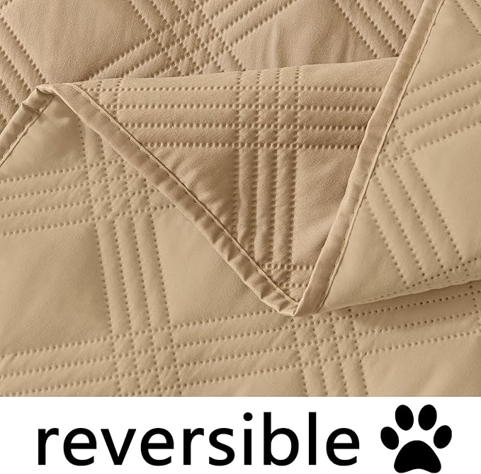 hyha Waterproof Dog Blanket, Reversible Pet Bed Blanket, Soft Sofa Couch Cover for Dogs Washable, Waterproof Pet Couch Covers for Sofa Puppy Cats Furniture Protector(40"x70", Camel/Camel)