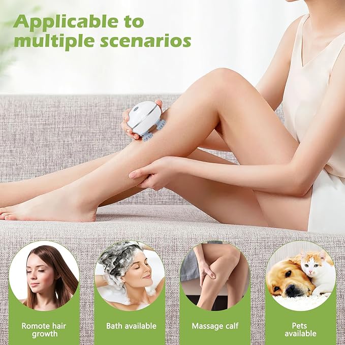 KeeKit Pet Massager for Dogs & Cats, Waterproof Handheld Massage Tool with 3 Speed Modes, Soothing Head & Body Massage, IPX7 Washable, USB-C Rechargeable, for Relieve Stress & Soothe Nerves