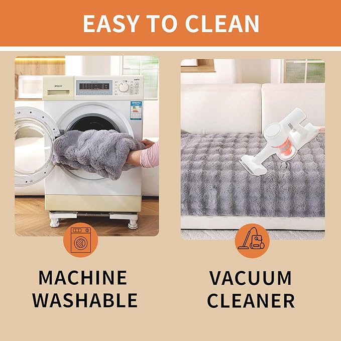 Waterproof Dog Bed Cover Non Slip Couch Cover for Dogs Washable, Dog Couch Cover Protector Faux Fur Pet Couch Covers for Sofa, Couch Covers for 3 Cushion Couch Sofa Pet Friendly (Grey)