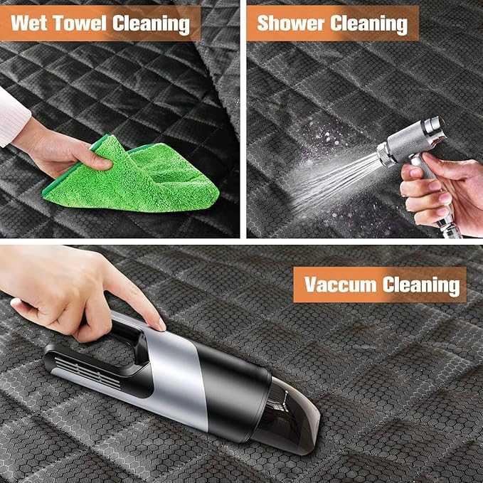 PETICON Dog Seat Covers for Tesla Model 3 & Y Back Seat with 2 Pack Door Protectors, 100% Waterproof Dog Hammock for Tesla with Mesh Window & Headrest Protection Prevents Scratches and Scuffs