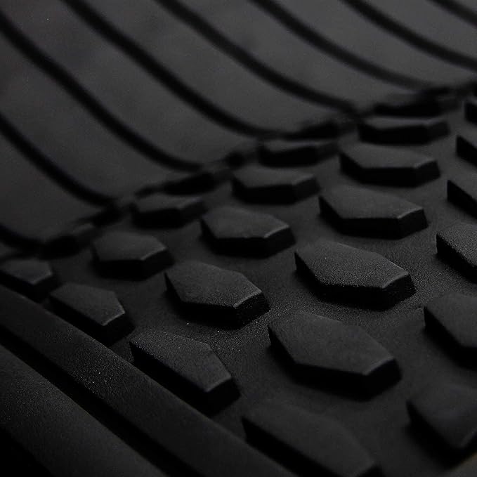 FH Group Automotive Floor Mats - Heavy-Duty Rubber Floor Mats for Cars, Universal Fit Full Set, ClimaProof Floor Mats, Trimmable Floor Mats For Most Sedan, SUV, Truck Floor Mats Black