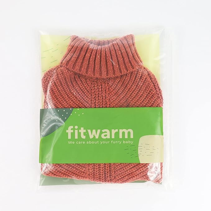 Fitwarm Thermal Knitted Dog Sweater Doggy Winter Coat Pet Clothes Doggie Turtleneck Jacket Puppy Outfits Cat Sweatsuit Red XX-Large