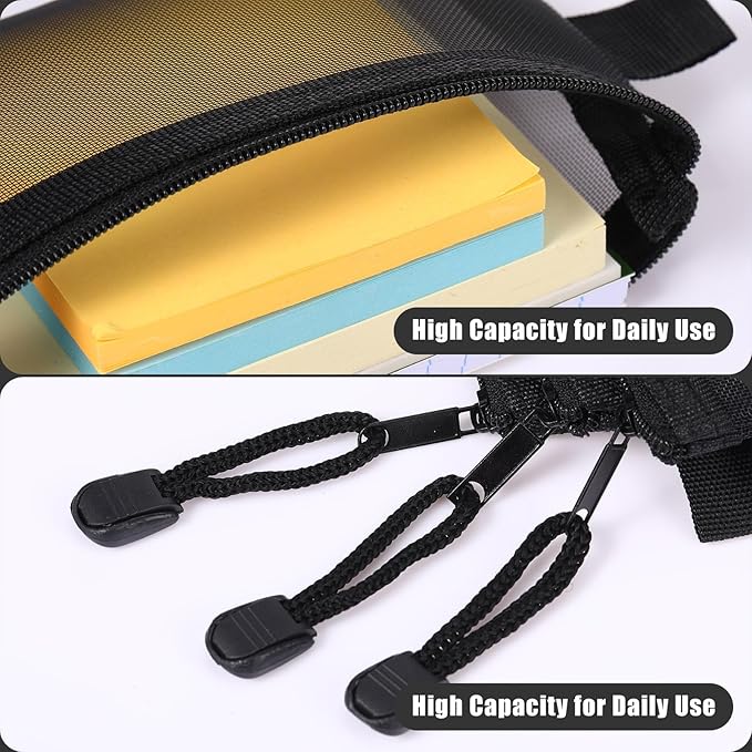 Leelosp 80 Pcs Mesh Zipper Pouch Bulk Back to School Pencil Storage Pouch Mesh Cosmetics Bags Toiletry Makeup Bags for Office Travel Organization(Black,9 x 4.7 Inch)
