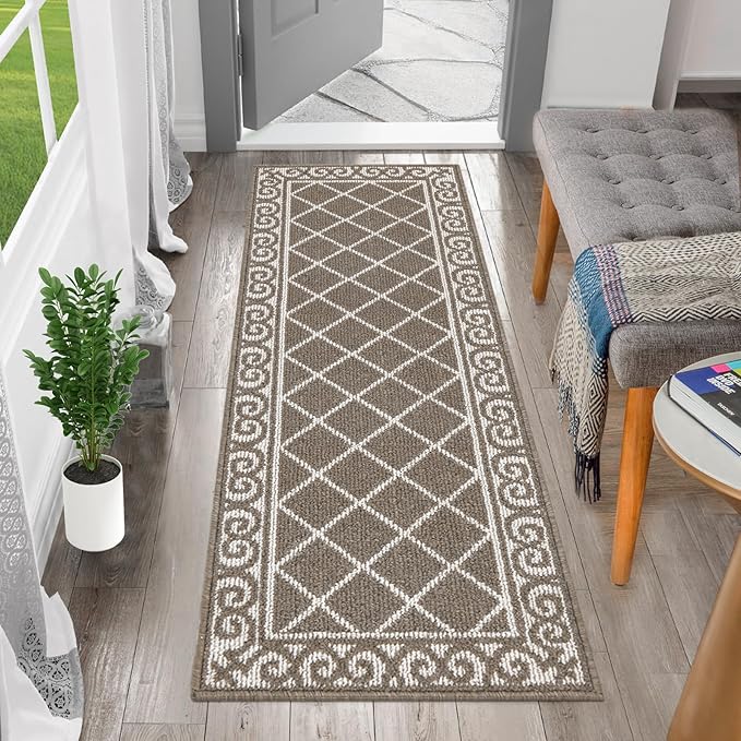 HEBE Washable Runner Rug 20"x59" Indoor Door Mat Runners,Non Slip Dirt Trapping Rug Runner Floor Mats Carpet Runners for Entryway Hallway Kitchen Garage Laundry Room