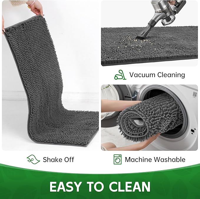 Dog Door Mat Indoor Entrance, 48" x 30" Absorbent Quick-Drying Mud Rugs, Non-Slip Door Rugs for Entryway Indoor Washable, Soft Chenille Dog Mat for Muddy Paws