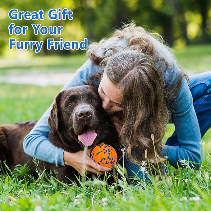 POUPUA 4-Pack Super Bouncy Dog Balls — Lightweight & Safe (Won’t Hurt Dogs), Indestructible Tennis Balls for Aggressive Chewers, Durable Floating Fetch Toys for Medium & Large Dogs