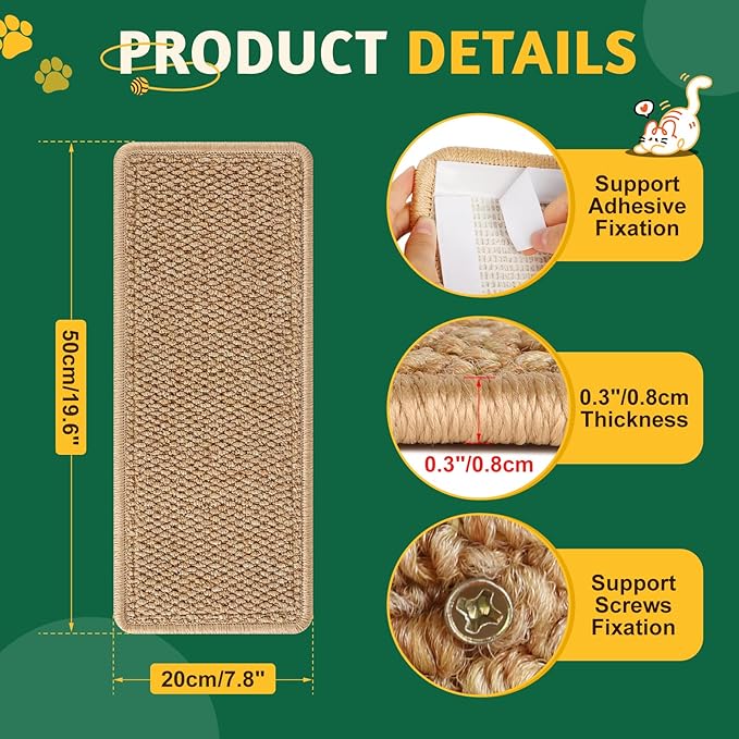Door Protector from Cat Scratching 19.6" x 7.8" Cat Wall Corner Scratcher, Anti Scratch Door Frame Furniture Protector for Indoor Cats