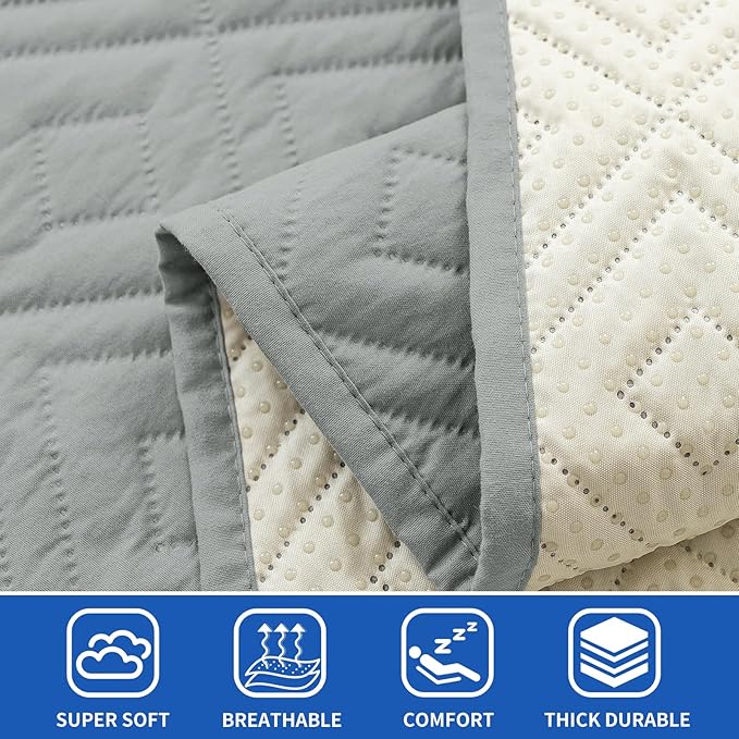 2026 Waterproof Dog Bed Blanket (82"x82") Comfy Couch Sofa Mat for Dog Pets with Anti-Slip Back, Universal Incontinence Lightweight Liner Pad for Furniture Car Picnic etc Durable Washable, Light Grey