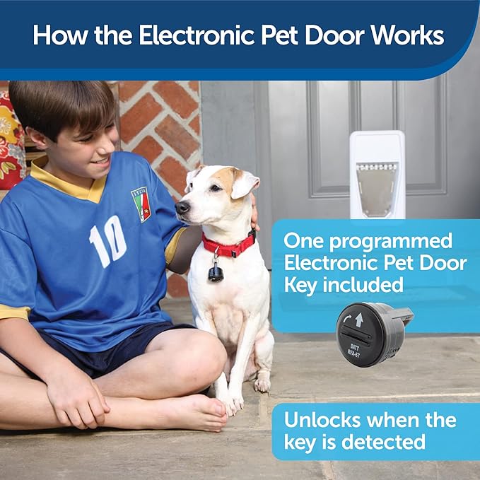 PetSafe Electronic Pet Door - Rust-Proof Programmable Smart Collar-Activated Dog or Cat Entry - Easy Installation & Space-Saving Design - Small - Fits Pets Up to 15 lb