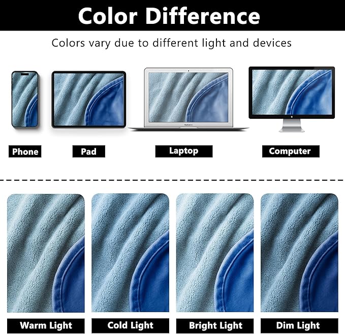 Tuffeel Waterproof Dog Blankets, Washable Pee Proof Pet Blanket for Couch, Soft Reversible Puppy Throw Furniture Protector Cover for Bed Sofa-68"x82",Navy Blue+Stone Blue