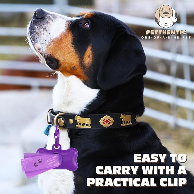 Biodegradeable Dog Poop Bags Rolls with Dispenser & Holder – Scented, Leak-Proof & Eco-Friendly Cornstarch Waste Bags for Dogs & Cats, Strong & Easy to Use, Includes Poop Bag Clip