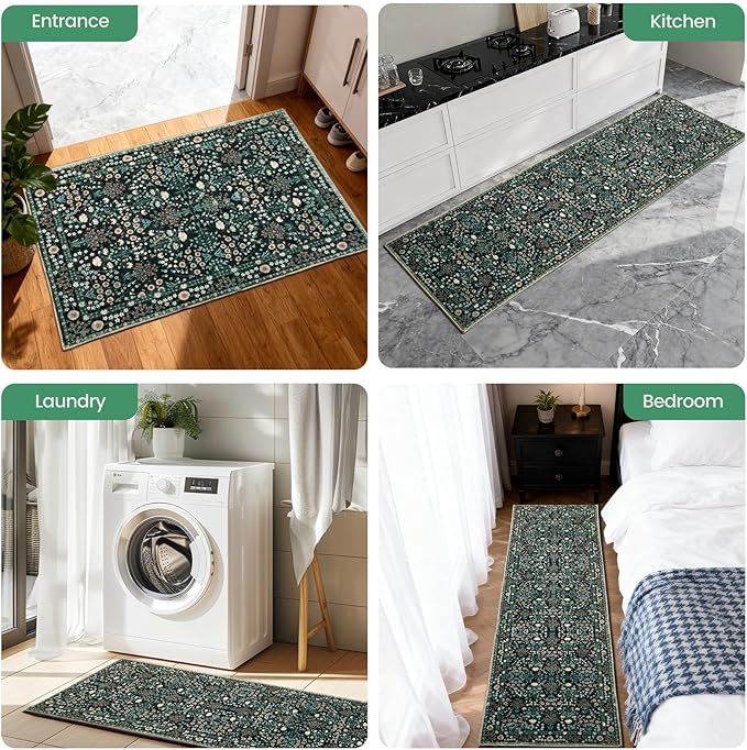 Kitchen Rug Set 3Pcs, Boho Rug Sets Non Slip Washable for Floor Thick Farmhouse Kitchen Decor Runner Rugs for Kitchen, Entryway,Laundry, Hallways 20''x32''+20''x48''+20''x59