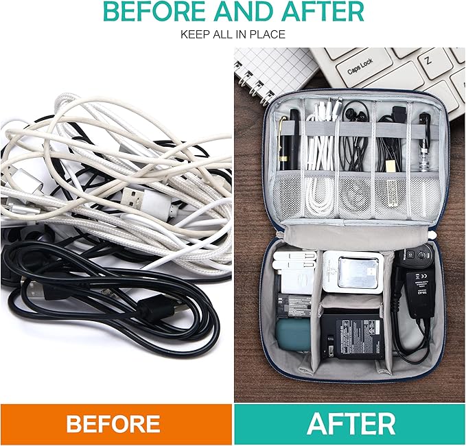 Electronics Organizer Travel Cable Organizer Bag Waterproof Portable Digital Storage Bag Electronic Accessories Case Cable Charger Organizer Case