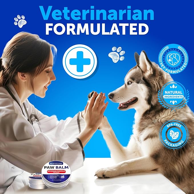 Dog Paw Balm - Lick Safe Snout Soother - Moisturizies, Soothes & Nourishes Irritated Paw Pads and Dry Nose - Protects from Cracks & Wounds - Dog Feet Balm with Waxes, Oils, Butter, Extracts - 2.1 Oz