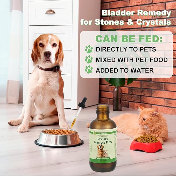 Cat and Dog Bladder Crystals Treatment or Stone, Bladder Kidney Stones Dissolver for Pet, Cat Dog Urinary Tract Supplements for Kidney and Bladder Stones, Urinary Free The Flow, 2 fl oz (59ml)