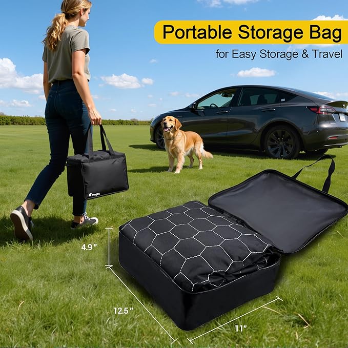 Dog Seat Covers for Tesla Model Y,Dog Hammock for Tesla with Side Flaps, 100% Waterproof Model Y Dogs Accessories with Mesh Window & Headrest Protector Easy Clean up Pet Car Seat Cover