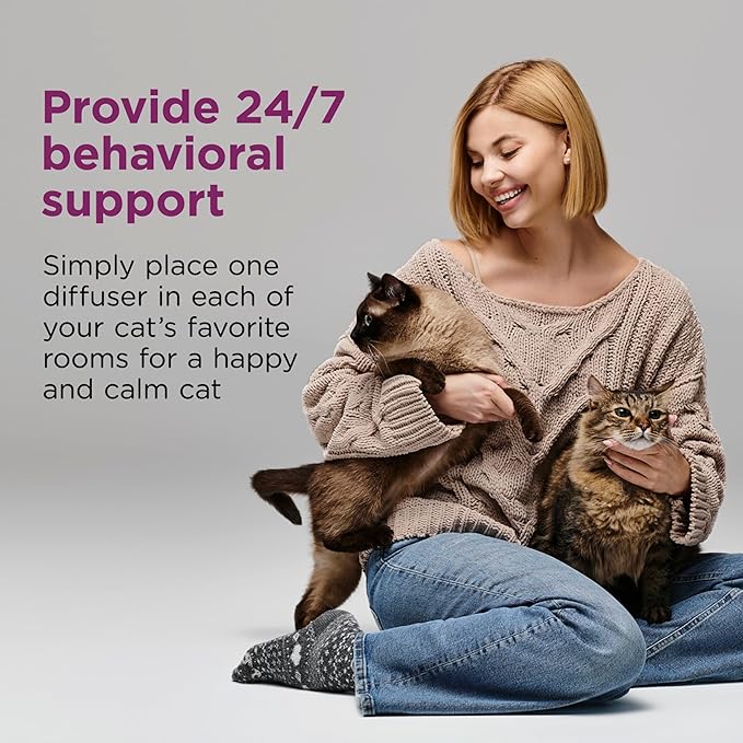 Comfort Zone 60 Day Starter Kit; 1 Multicat Diffuser & 2 Refills; Cat Calming Pheromone; Reduce Stress, Aggression, Fighting, Urine Marking, Scratching