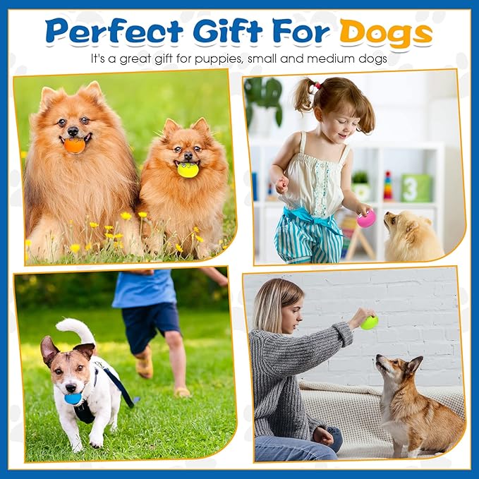 Hungdao 12 Pcs Squeaky Dog Toys Latex Rubber Squeaky Ball Smile Face Emoticon Dog Toys Chewing Interactive Ball Bulk Puppy Lovers Gift for Small Medium Pets Doggie Training(Lively Style)