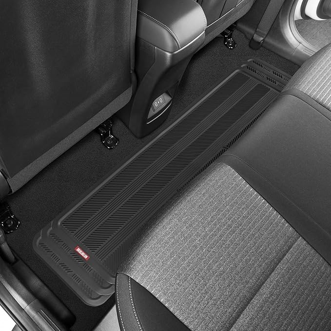 Motor Trend Heavy Duty Rear Back Seat Floor Mats 2nd or 3rd Row Floor Mat for Car, SUV & Van - All Weather SUV Black Runner Rubber Mat - Floor Runner Back Row Floor Mat Interior Accessories 57" x 15"
