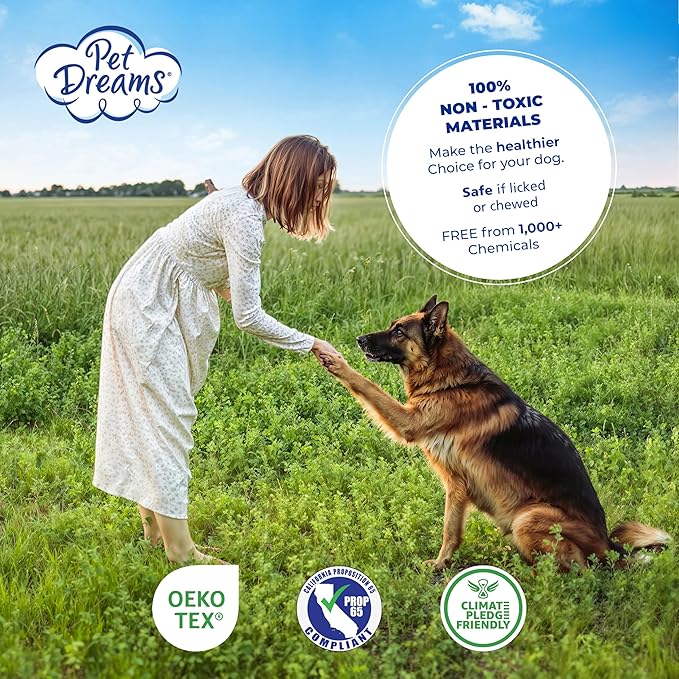 Pet Dreams Dog Crate Pad - Washable Kennel Mat, Crate Pads for Dog Cages, Non-Toxic, Flat Indoor Cat Bed, Fits iCrate 18, 24, 30, 36, 42, 48 Inches (Blue, X Small, 18")
