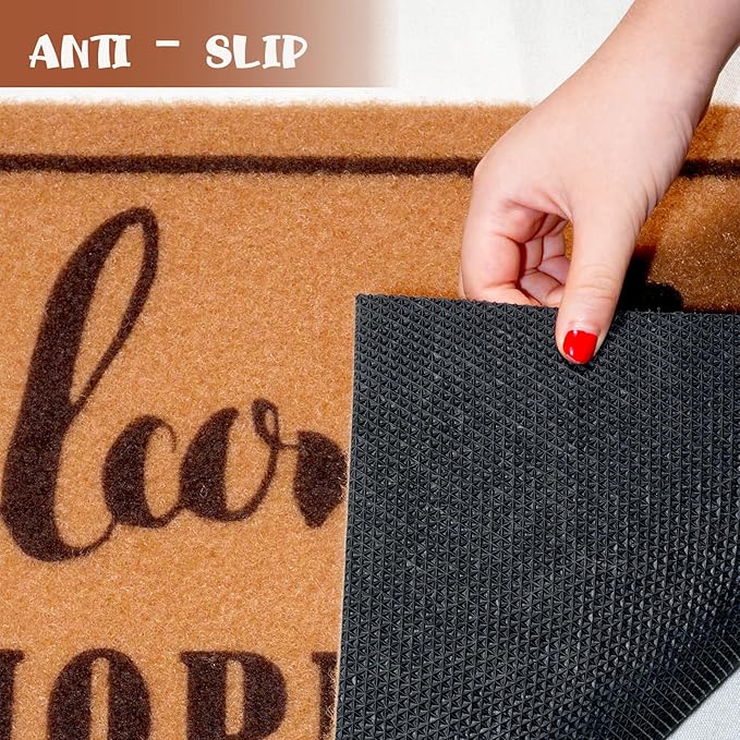CHACHAHAER Leave Your Shoes and Worries at The Door,Shoe Mat,30"(W) X 17"(L) for Entry Doormat,Welcome Mat,Floor Mat, Halloween Thanksgiving Christmas Decoration,Funny Door Mats Outside