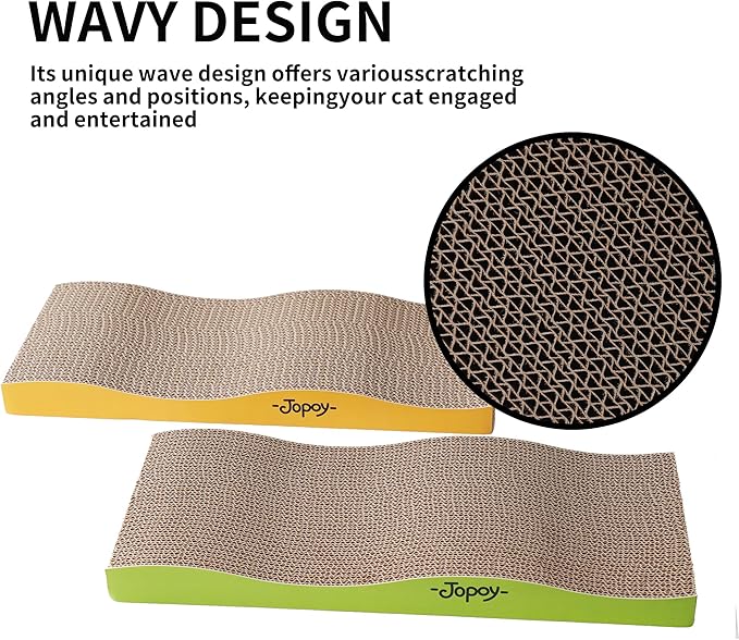 2 Packs cat Scratch pad Toys Reversible Scratching Cardboard,scratchers for Indoor Cats Sleep Play and Grind Claws