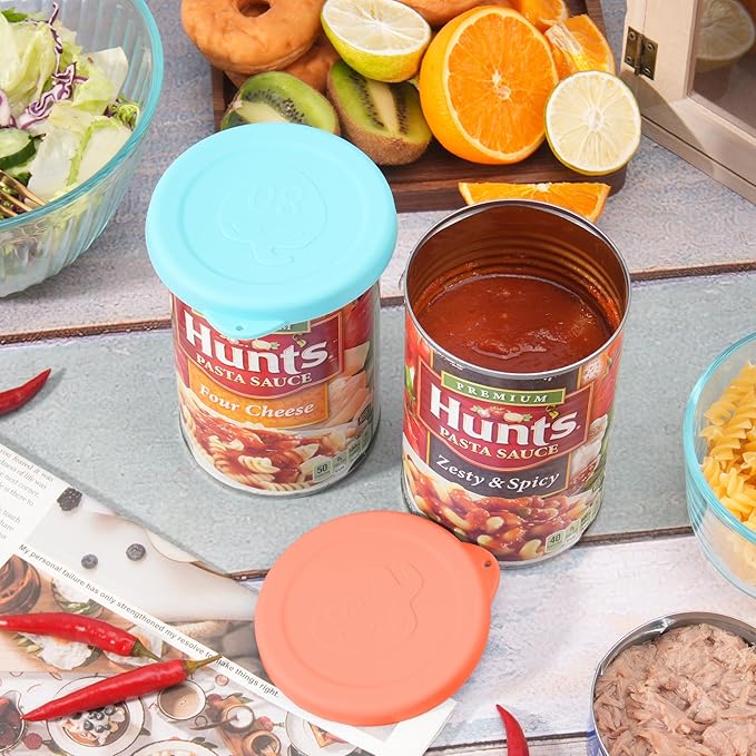 1PCS 3.5-inch/8.2cm Silicone Can Lids for Hunt's | Starkist | Kirkland | Progresso Can, Food Sealing Lids for 3.5-inch Can, Can Cover Topper for Canned Good, Freezer Dishwasher Safe (Can NOT Included)