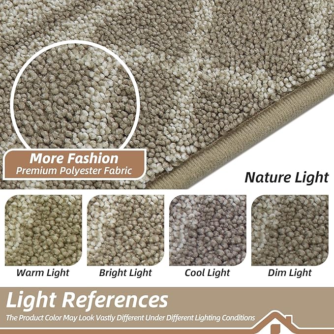 BEQHAUSE Door Mat Dirt Trapper Non Slip Entryway Rugs Absorbent Welcome Mat Low Profile Washable Front Door Mat for Muddy Paws,Entrance,Hallway, 24" x 36",Beige